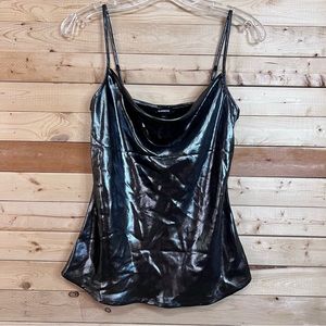 Express NWT Metallic Gray Light Weight Sexy Sheer Top size XS